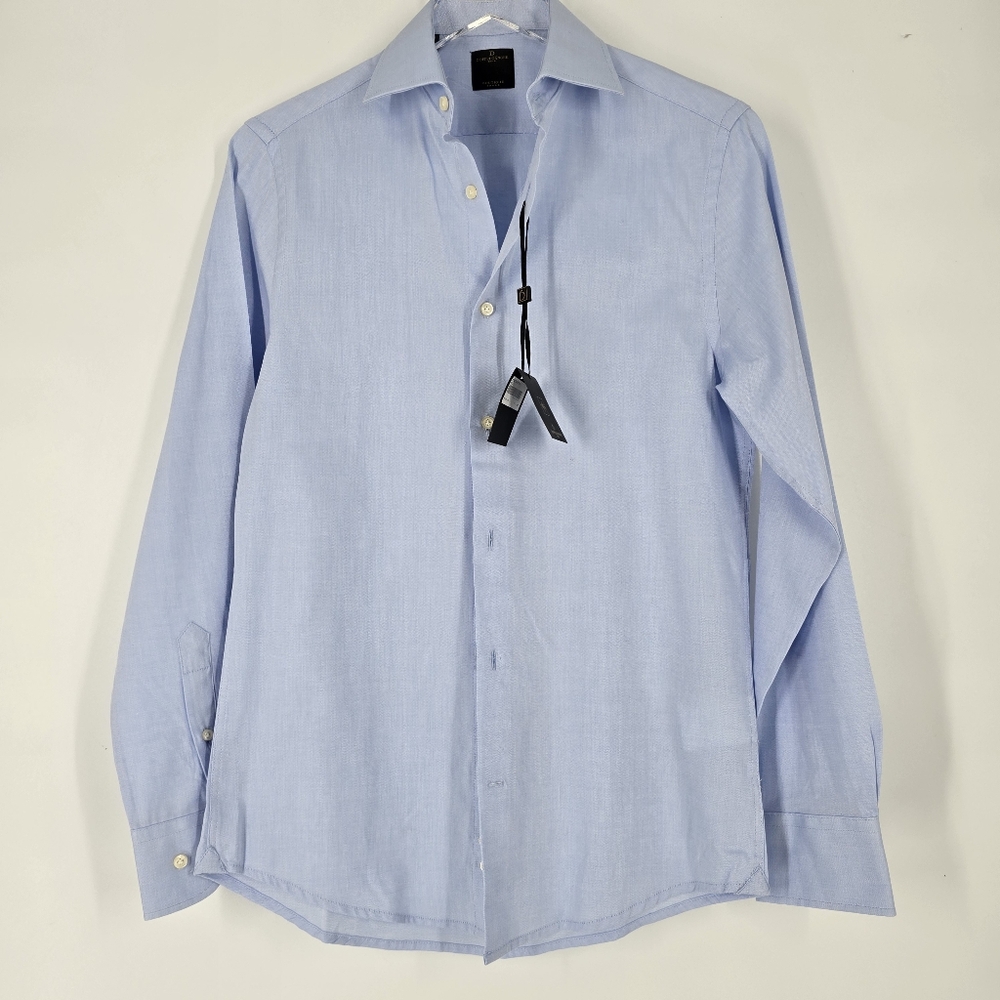 Doppelganger Roma NEW Light Blue Solid Men's Button Down Shirt Size 15 38